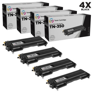 Ld Brother Compatible Set of 4 Tn350 Black Laser Toner Cartridges for Brother Dcp 7020 Hl 2030 Hl 2040 Hl 2070N Intellifax 2820 2920 Mfc 7220 Mfc 7225