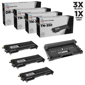 Ld Brother Compatible Combo Pack Tn350 Toner Dr350 Drum Includes 4 TN350's 1 Dr350 for Dcp 7020 Hl 2030 Hl 2040 Hl 2070N Intellifax 2820 2920 Mfc 7220