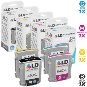 Ld Remanufactured Replacements for Hp 940Xl 4Pk Cartridges 1 C4906an Black 1 C4907an Cyan 1 C4908an Magenta and 1 C4909an Yellow - All