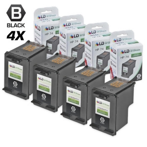 Ld Remanufactured Replacement Ink Cartridges for Hewlett Packard Cb335wn Hp 74 Black 4 pack - All