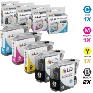 Ld Brother Compatible Lc107 / Lc105 Set of 5 Ink Cartridges 2 Black and 1 / Cyan / Magenta / Yellow for Mfc-j4310dw Mfc-j4410dw Mfc-j4510dw Mfc-4610dw