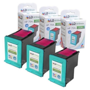 Ld Remanufactured Replacement Ink Cartridges for Hewlett Packard Cb338wn 75Xl / 75 High-Yield Tri-Color 3 Pack - All
