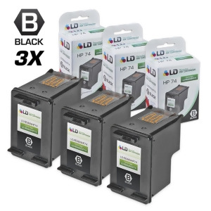 Ld Remanufactured Replacement Ink Cartridges for Hewlett Packard Cb335wn Hp 74 Black 3 pack - All