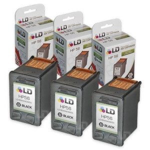 Ld Remanufactured Replacement Ink Cartridges for Hewlett Packard C6656an Hp 56 Black 3 pack - All