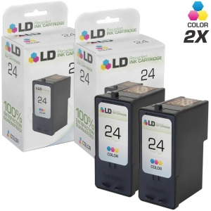 Ld Remanufactured Replacements for Lexmark 18C1524 / #24 Set of 2 Color Inkjet Cartridges for Lexmark X3430 X3530 X3550 X4530 X4550 Z1410 and Z1420 Pr