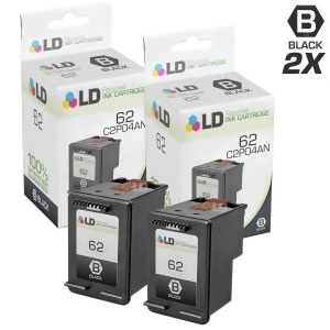 Ld Remanufactured Replacements for Hp C2p04an / 62 2Pk Black Ink Cartridges for Hp Envy 5640 5642 5643 5644 5646 5660 7640 7645 OfficeJet 5740 5742 57