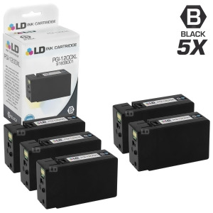 Ld Compatible Replacements for Canon Pgi-1200xl / 9183B001 Set of 5 High Yield Black Inkjet Cartridges for Canon Maxify Mb2020 and Mb2320 Printers - A