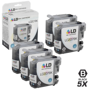 Ld Compatible Replacements for Brother Lc207bk Set of 5 Extra High Yield Black Inkjet Cartridges for Brother Mfc J4320dw J4420dw and J4620dw Printers 