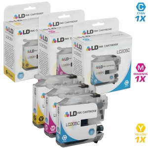 Ld Compatible Replacements for Brother Lc205 3Pk Ink Cartridges 1 Lc205c Cyan 1 Lc205m Magenta 1 Lc205y Yellow for Mfcj4320dw J4420dw J4620dw J5520dw 