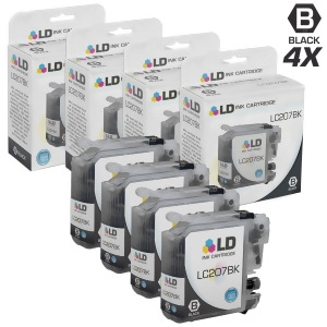 Ld Compatible Replacements for Brother Lc207bk Set of 4 Extra High Yield Black Inkjet Cartridges for Brother Mfc J4320dw J4420dw and J4620dw Printers 