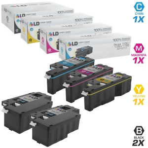 Ld Compatible Dell 1250c Toner Set of 5 Toner Cartridges 2 Black 1 Cyan 1 Magenta and 1 Yellow for Color Laser C1760nw C1765nf C1765nfw 1250C 1350cnw 