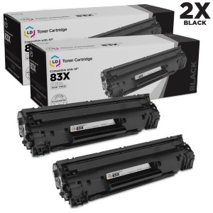 Ld Compatible Replacements for Hp Cf283x / 83X Set of 2 High Yield Black Laser Toner Cartridges for Hp LaserJet Pro M201dw M225dn - All
