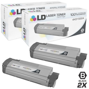 Ld Compatible Okidata 44315304 Set of 2 Black Laser Toner Cartridges for Oki C610cdn C610dn C610dtn C610n - All