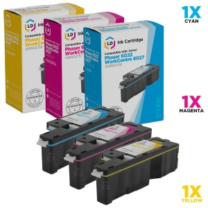 Ld Compatible Xerox 6022 6027 Set of 3 Laser Toner Cartridges Includes 1 106R02756 Cyan 1 106R02757 Magenta 1 106R02758 Yellow - All