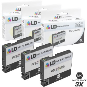 Ld Compatible Canon Pgi-29mbk Set of 3 Matte Black Inkjet Cartridges for Canon Pixma Pro-1 Printer - All