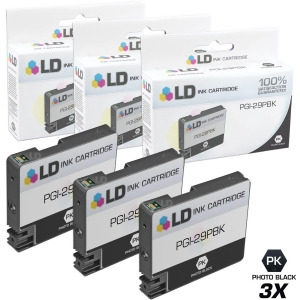 Ld Compatible Canon Pgi-29pbk Set of 3 Photo Black Inkjet Cartridges for Canon Pixma Pro-1 Printer - All