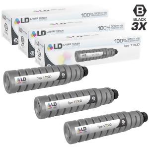 Ld Compatible Ricoh 885257 / Type 1150D Set of 3 Black Laser Toner Cartridges for Lanier Savin and Aficio Printers - All