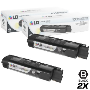 Ld Compatible Okidata 43034804 / Type C6 Set of 2 Black Laser Toner Cartridges for Oki C3100 C3200 C3200n Printers - All