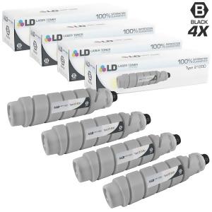 Ld Compatible Ricoh 885288 / Type 2120D Set of 4 High Yield Black Laser Toner Cartridges for Aficio Printers - All