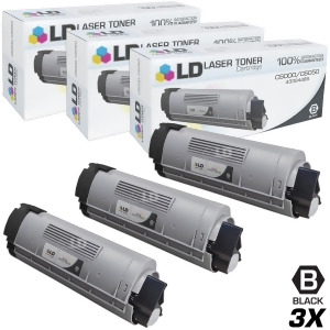Ld Compatible Okidata 43324469 Set of 3 Black Laser Toner Cartridges for Oki C6000dn C6000n C6050dn C6050n Printers - All
