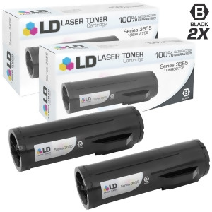 Ld Compatible Xerox 106R02736 Set of 2 Standard Black Laser Toner Cartridges for Xerox WorkCentre 3655 Printer - All