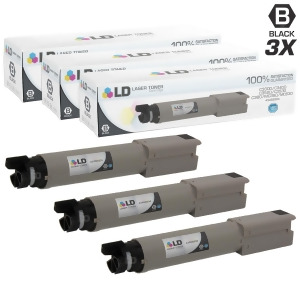 Ld Compatible Okidata 43459304 Set of 3 Hy Black Laser Toner Cartridges for Oki C3300n C3400n C3520 C3530n Mfp C3600n MC360n Mfp Mc630mfp Printers - A