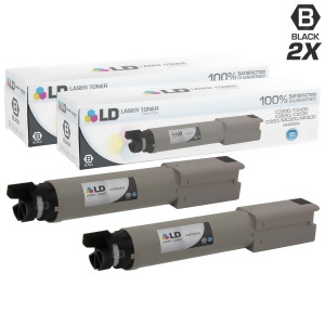 Ld Compatible Okidata 43459304 Set of 2 Hy Black Laser Toner Cartridges for Oki C3300n C3400n C3520 C3530n Mfp C3600n MC360n Mfp Mc630mfp Printers - A