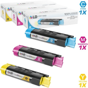 Ld Compatible Okidata Type C6 Set of 3 Laser Toner Cartridges 1 43034803 Cyan 1 43034802 Magenta and 1 43034801 Yellow - All