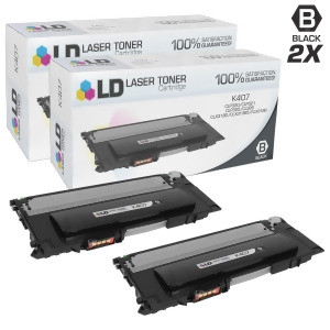 Ld Compatible Samsung Clt-k407s Set of 2 Black Laser Toner Cartridges for Clp 320 320N 321N 325 325W 326 Clx 3180 3185Fw 3185N 3186 Printers - All