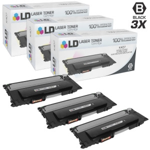 Ld Compatible Samsung Clt-k407s Set of 3 Black Laser Toner Cartridges for Clp 320 320N 321N 325 325W 326 Clx 3180 3185Fw 3185N 3186 Printers - All