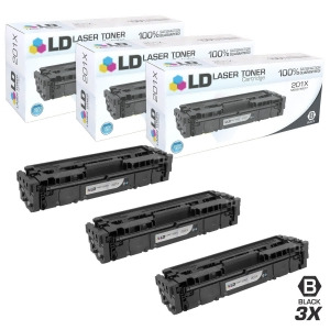 Ld Compatible Replacements for Hp Cf400x / 201X Set of 3 High Yield Black Laser Toner Cartridges for Hp Color LaserJet M252dw Mfp M277dw and Pro M277n