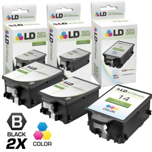 Ld Remanufactured Replacements for Hewlett Packard Hp 14 3Pk Ink Cartridges Includes 2 C5011dn Black 1 C5010dn Tri-Color for Hp Color Copier Color Ink