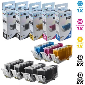 Ld Compatible Replacements for Canon Pgi220/cli221 Set of 7 Inkjet Cartridges Includes 2 2945B001 Pigment Black 2 2946B001 Dye Black 1 2947B001 Cyan 1