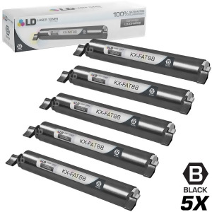 Ld Compatible Replacements for Panasonic Kx-fat88 Set of 5 Black Laser Toner Cartridges for Panasonic Kx-fl421 Printer - All