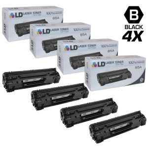 Ld Compatible Replacements for Hewlett Packard Ce285a Hp 85A Set of 4 Black Laser Toner Cartridges for Hp LaserJet Pro M1132 M1212nf M1217nfw Mfp P110