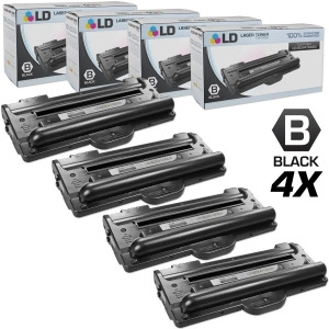 Ld Compatible Replacements for Samsung Scx-4100d3 Set of 4 Black Laser Toner Cartridges for Samsung Scx-4100 Printer - All