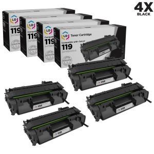 Ld Compatible Canon 119 / 3479B001aa Set of 4 Black Toner Cartridges for Canon ImageClass Printer Series - All