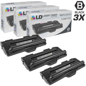 Ld Remanufactured Replacements for Xerox 109R00725 / 109R725 Set of 3 Black Laser Toner Cartridges for Xerox Phaser 3130 Printer - All