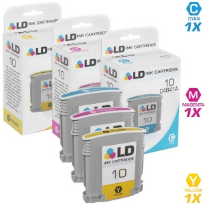 Ld Remanufactured Replacements for Hp 10 3Pk Ink Cartridges 1 C4841a Cyan 1 C4843a Magenta and 1 C4842a Yellow - All