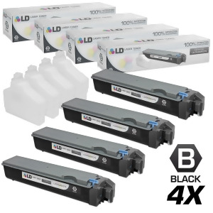 Ld Compatible Replacements for Kyocera-Mita Tk-522k Set of 4 Black Laser Toner Cartridges for Kyocera-Mita Fs-c5015n Printer - All