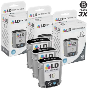 Ld Remanufactured Replacement for Hp 10 / C4844a 3Pk High Yield Black Ink Cartridges - All