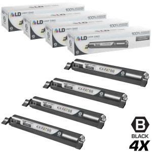 Ld Compatible Replacements for Panasonic Kx-fat88 Set of 4 Black Laser Toner Cartridges for Panasonic Kx-fl421 Printer - All