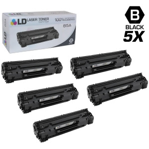 Ld Compatible Replacements for Hewlett Packard Ce285a Hp 85A Set of 5 Black Laser Toner Cartridges for use in Hp LaserJet Pro M1132 M1212nf M1217nfw M