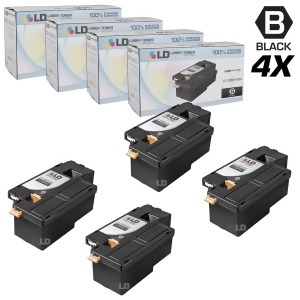 Ld Compatible Replacements for Xerox 106R1630 Set of 4 Black Laser Toner Cartridges for Phaser 6000 6010 6010N WorkCentre 6015 6015V/b 6015V/n and 601