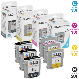 Ld Remanufactured Replacements for Hp 10 6Pk Ink Cartridges 3 C4844a Hy Black 1 C4841a Cyan 1 C4843a Magenta and 1 C4842a Yellow - All