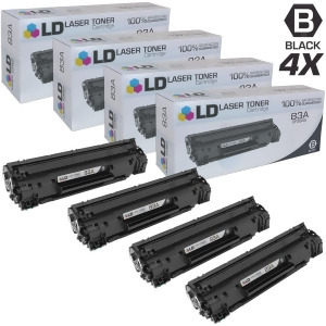Ld Compatible Replacements for Hp Cf283a Hp 83A Set of 4 Black Laser Toner Cartridges for Hp LaserJet Pro M201dw M201n Mfp M152a M125nw M125rnw M127fw