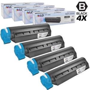 Ld Set of 4 Okidata Compatible 44992405 Black Laser Toner Cartridge for Mb451w Mfp Printers - All