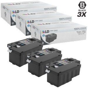 Ld Compatible Dell 331-0778 Set of 3 Black Laser Toner Cartridges for Color Laser C1760nw C1765nf C1765nfw 1250C 1350cnw 1355cn 1355cnw - All