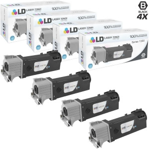 Ld Compatible Dell Ku052 310-9058 Set of 4 High Yield Black Toner Cartridges for 1320/1320C Printers - All