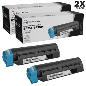 Ld Set of 2 Okidata Compatible 44574901 Hy Black Laser Toner Cartridge for Mb461 Mfp Mb471 Mb471w B431d and B431dn Printers - All